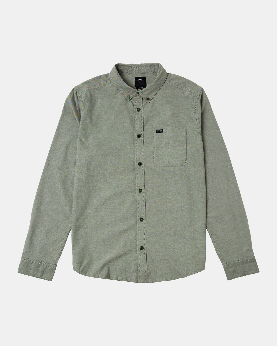  RVCA Men's Slim FIT Long Sleeve Woven Button UP Shirt