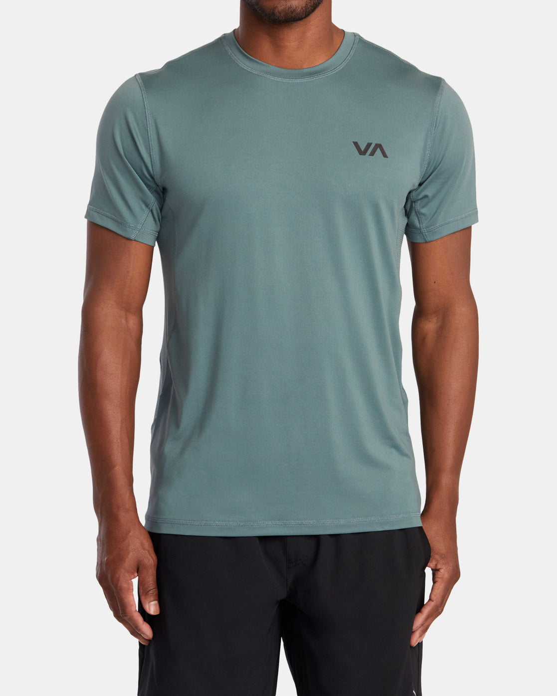RVCA mens Sport Vent Short Sleeve Crew Neck T-shirt T Shirt, Black, Small  US