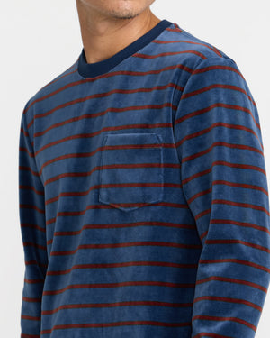Pile Knit Long Sleeve Velour Sweatshirt