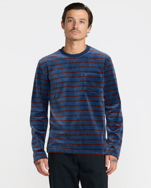 Pile Knit Long Sleeve Velour Sweatshirt