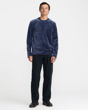 Pile Knit Long Sleeve Velour Sweatshirt