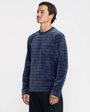 Pile Knit Long Sleeve Velour Sweatshirt