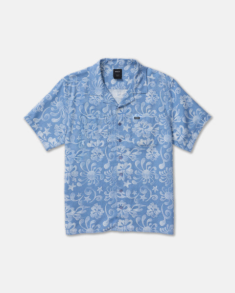 シャツ CHAMBRAY GAUZE ALOHA SHIRT Alvarez Aloha Short Sleeve Shirt - RVCA
