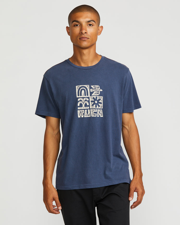 Mosaic Short Sleeve Tee - Moody Blue