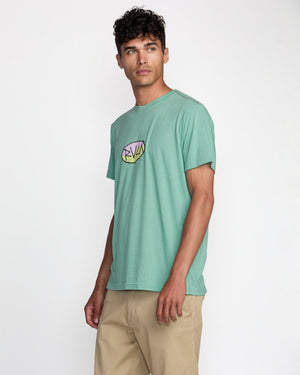 Maglietta Uomo RVCA Frond Script SS – Slim Fit, Jersey Tinto Pigmento, Stampa Fronte/retro - 2