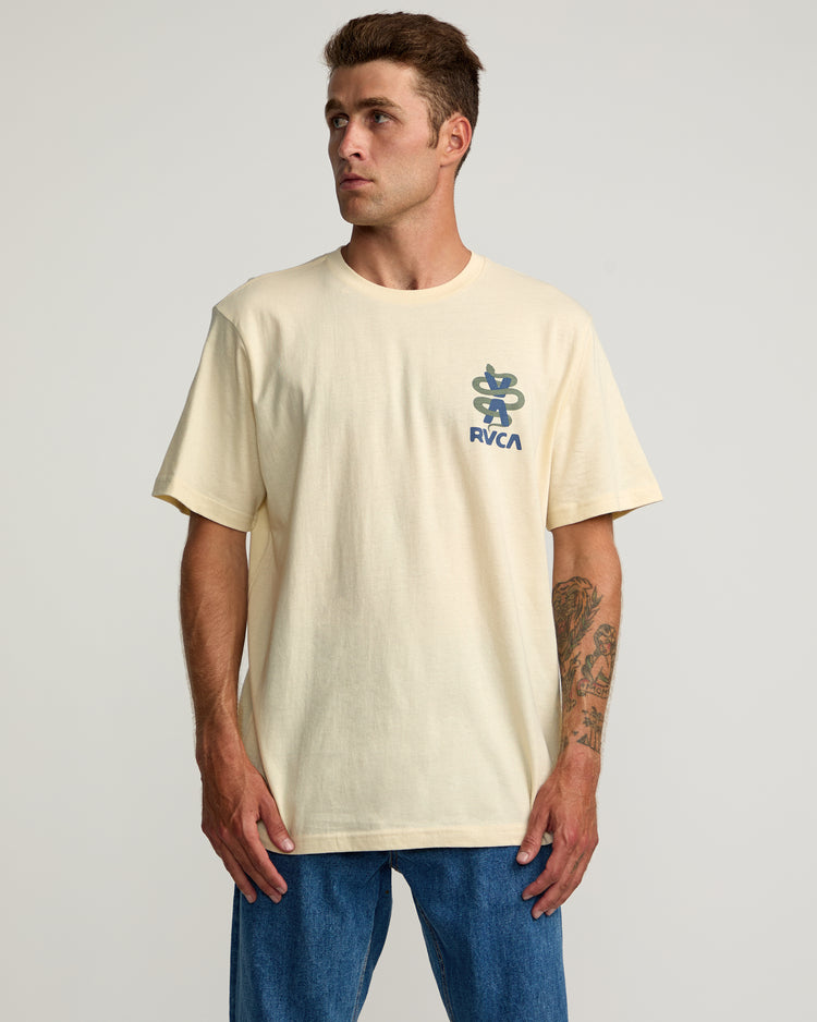 RVCA Serpent Short Sleeve Tee - Silver Bleach