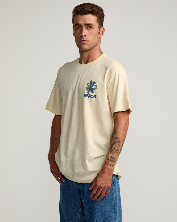 RVCA Serpent Short Sleeve Tee - Silver Bleach