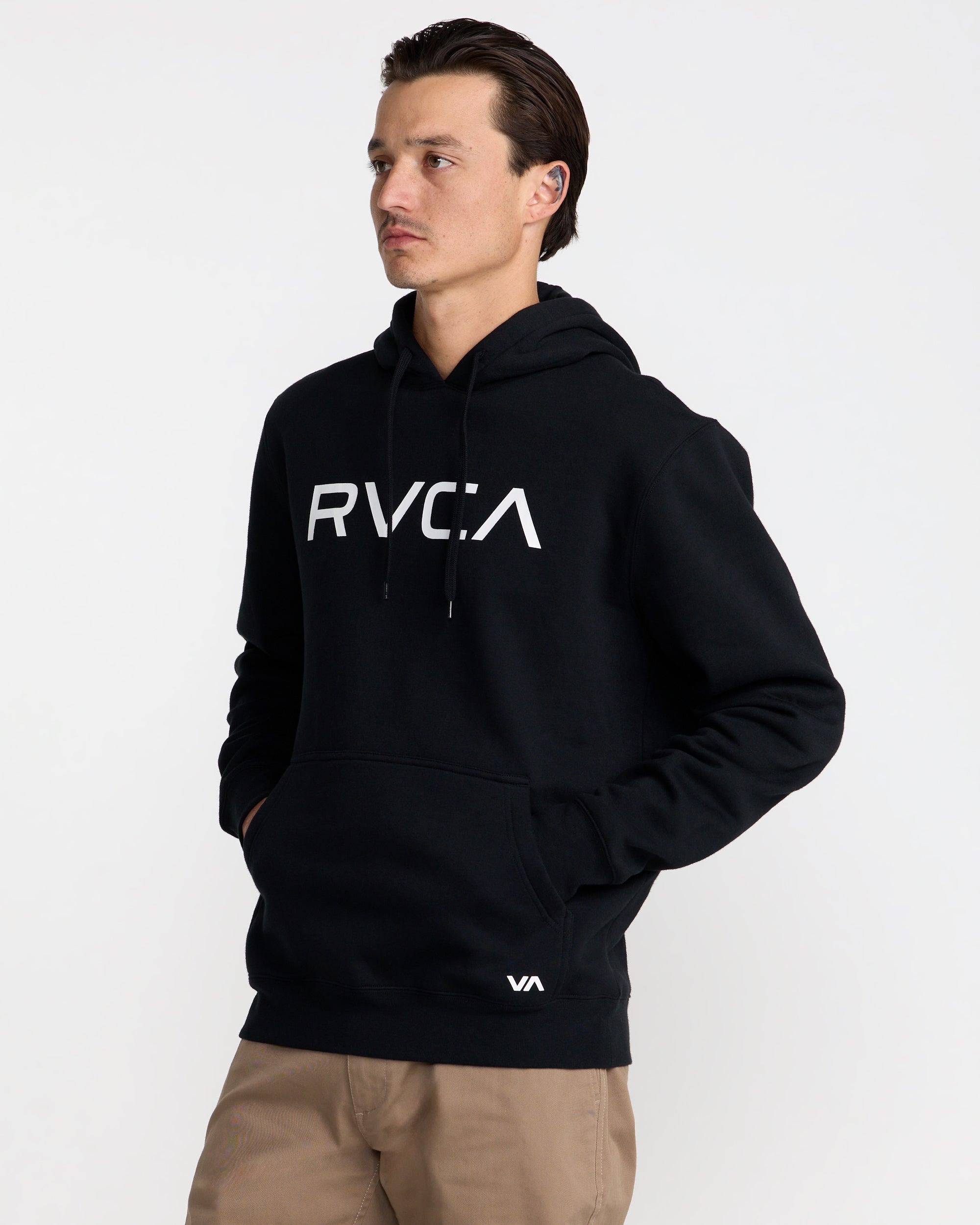 RVCA ビッグロゴ バイカラー フーディ RVCA Reed Hooded Sweatshirt-Aloe — REAL Watersports