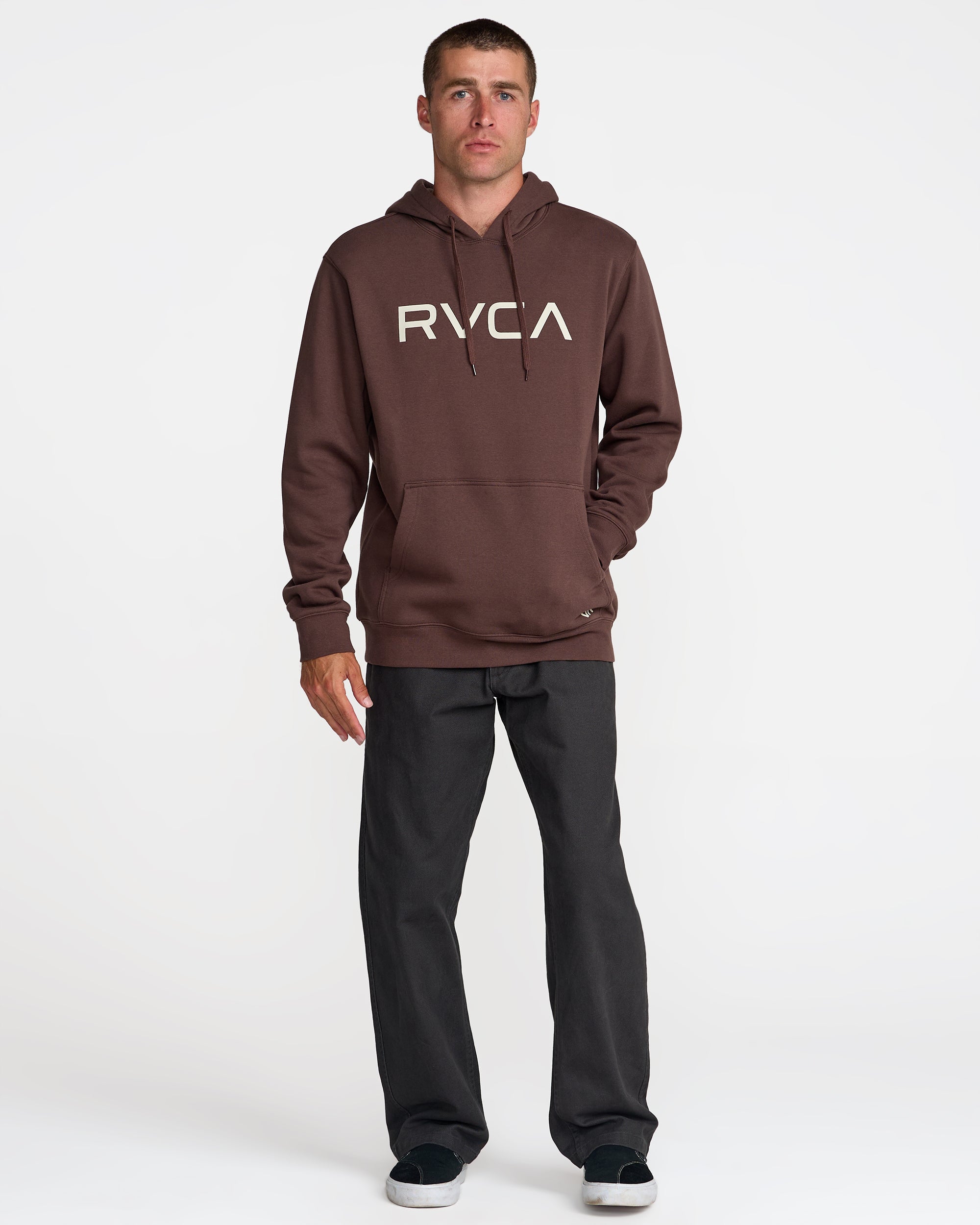RVCA ビッグロゴ バイカラー フーディ RVCA Reed Hooded Sweatshirt-Aloe — REAL Watersports