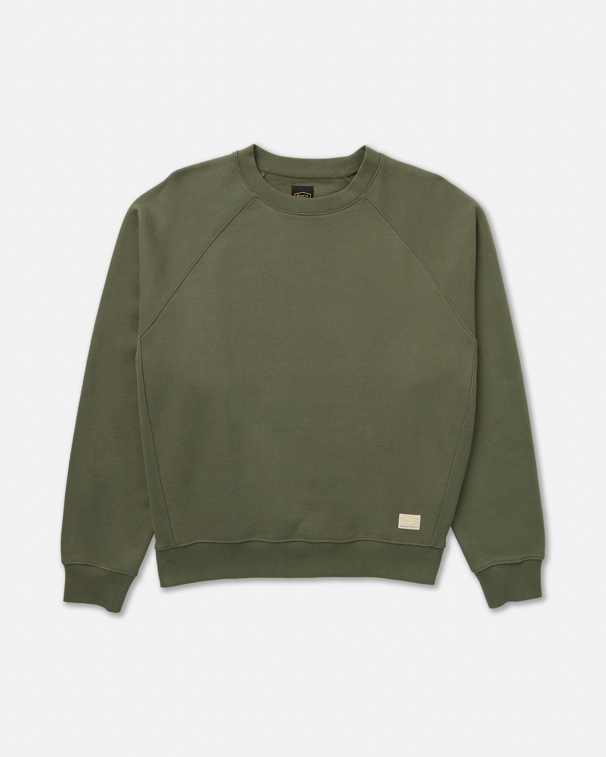 【OLIVE】Cracked sweatshirt Malvern Long Sleeve Soft Touch Crewneck Sweatshirt - Dusty Olive