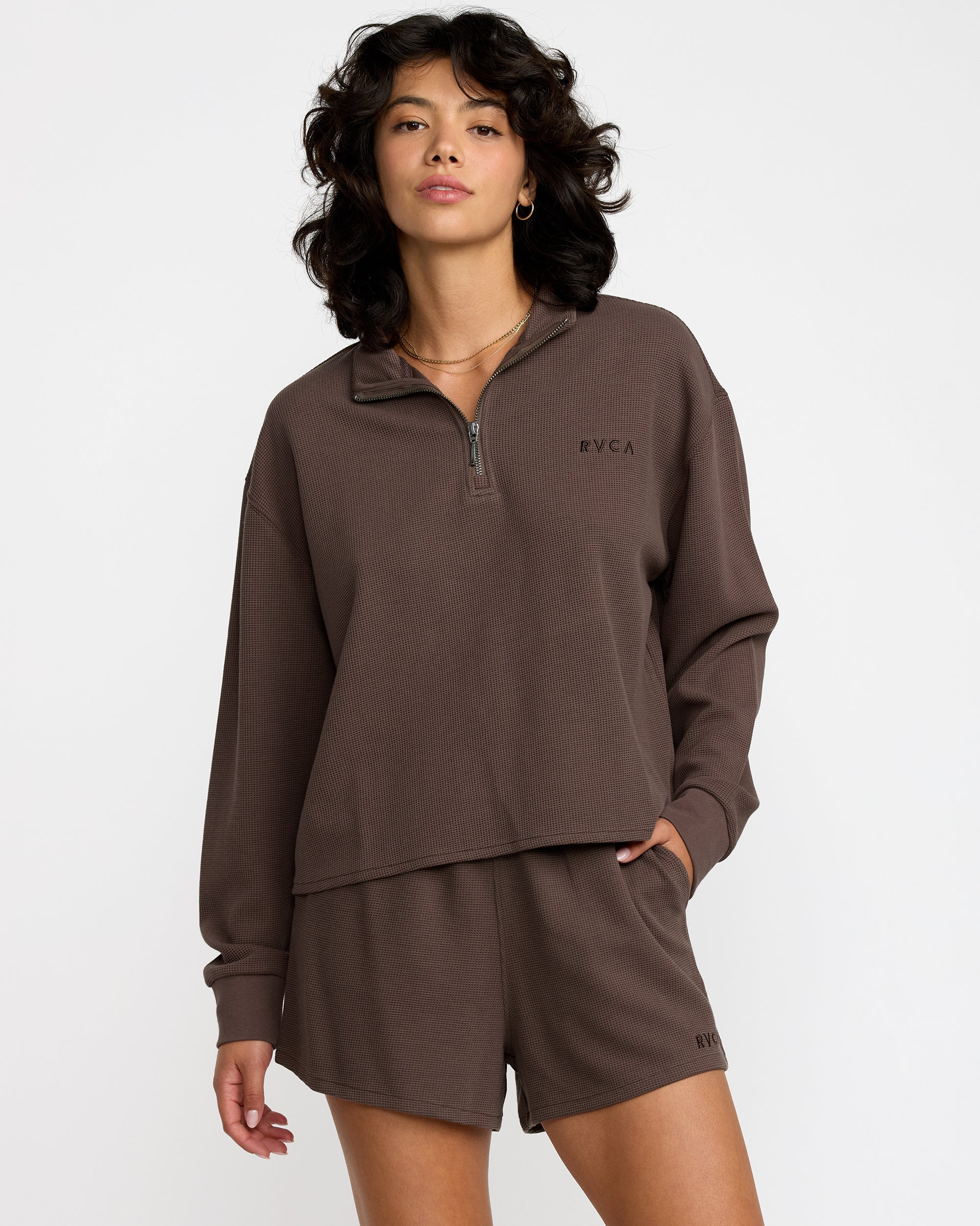 Glory Waffle Pullover Quarter Zip - RVCA