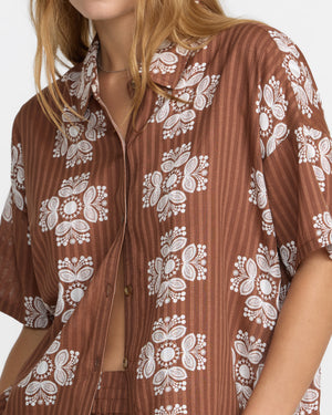 Bandana Floral Short Sleeve Shirt