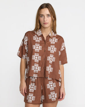 Bandana Floral Short Sleeve Shirt