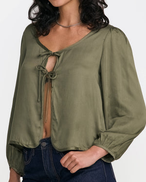 Swindon Tie Front Long Sleeve Shirt