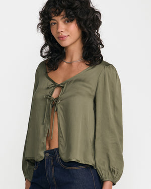 Swindon Tie Front Long Sleeve Shirt