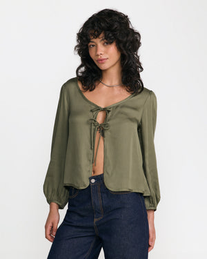 Swindon Tie Front Long Sleeve Shirt