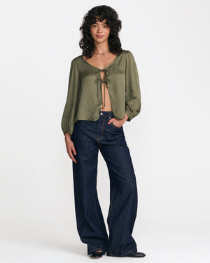Swindon Tie Front Long Sleeve Shirt