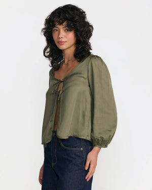 Swindon Tie Front Long Sleeve Shirt