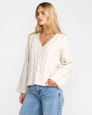 Cable V Neck Sweater - RVCA