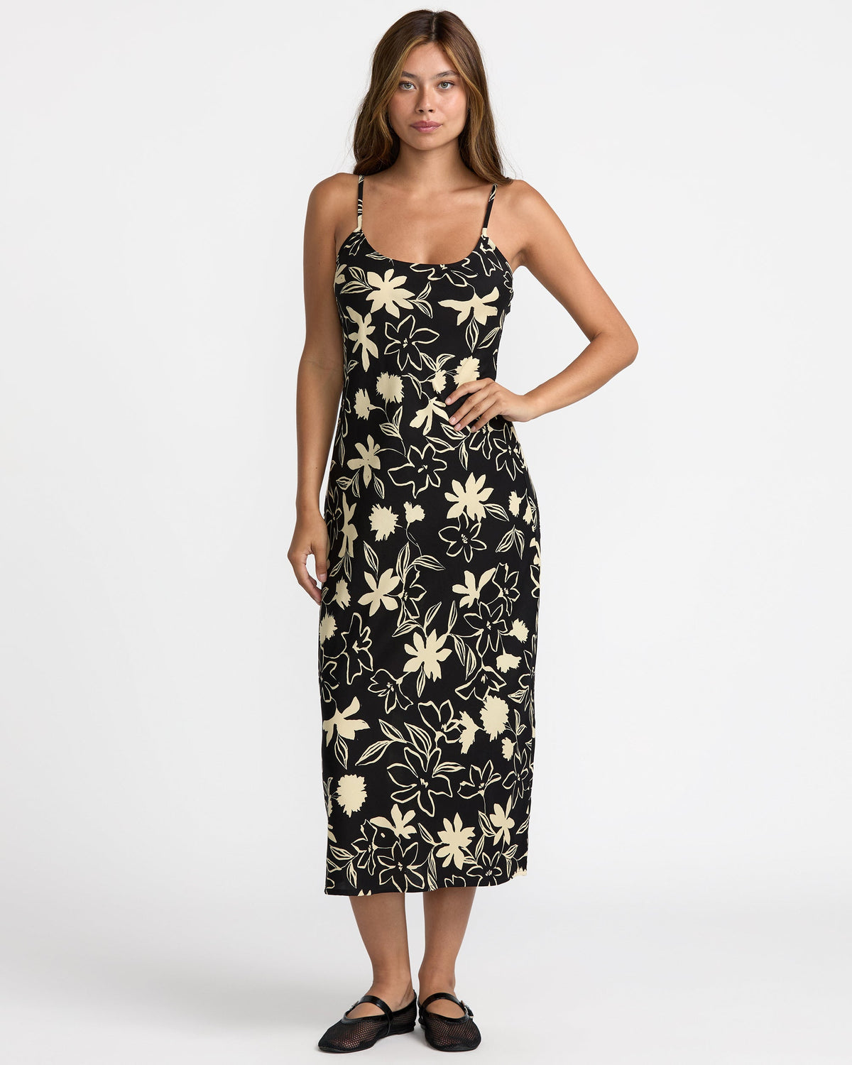 rvca midi dress RVCA Aelia Midi Dress, Black Floral