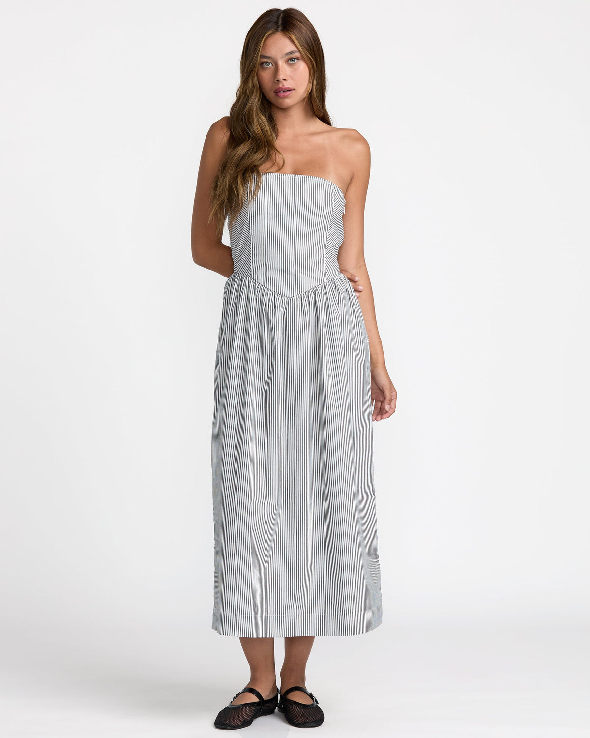 Florence Drop Waist Midi Dress - RVCA Pirate Black / XL Florence Drop Waist Midi Dress - RVCA Pirate Black / XL