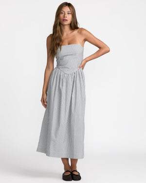 Rvca Florence Drop Waist Midi Dress - Pirate Black / L Rvca Florence Drop Waist Midi Dress - Pirate Black / L