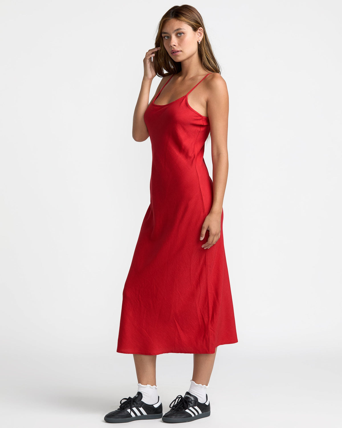 Rvca Lets Dance Slip Dress - Pepper Red / L Rvca Lets Dance Slip Dress - Pepper Red / L