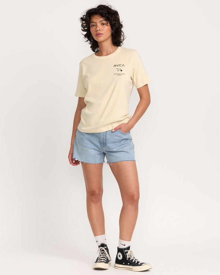 State Of Aloha Daily Tee - Cream