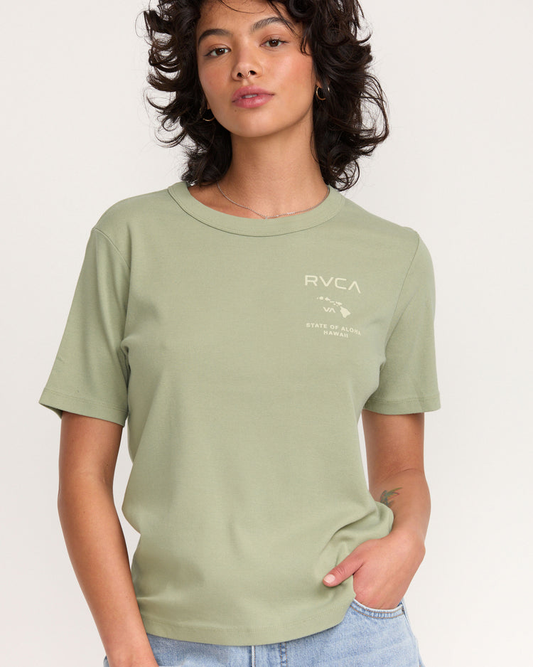 State Of Aloha Daily Tee - Green Tea