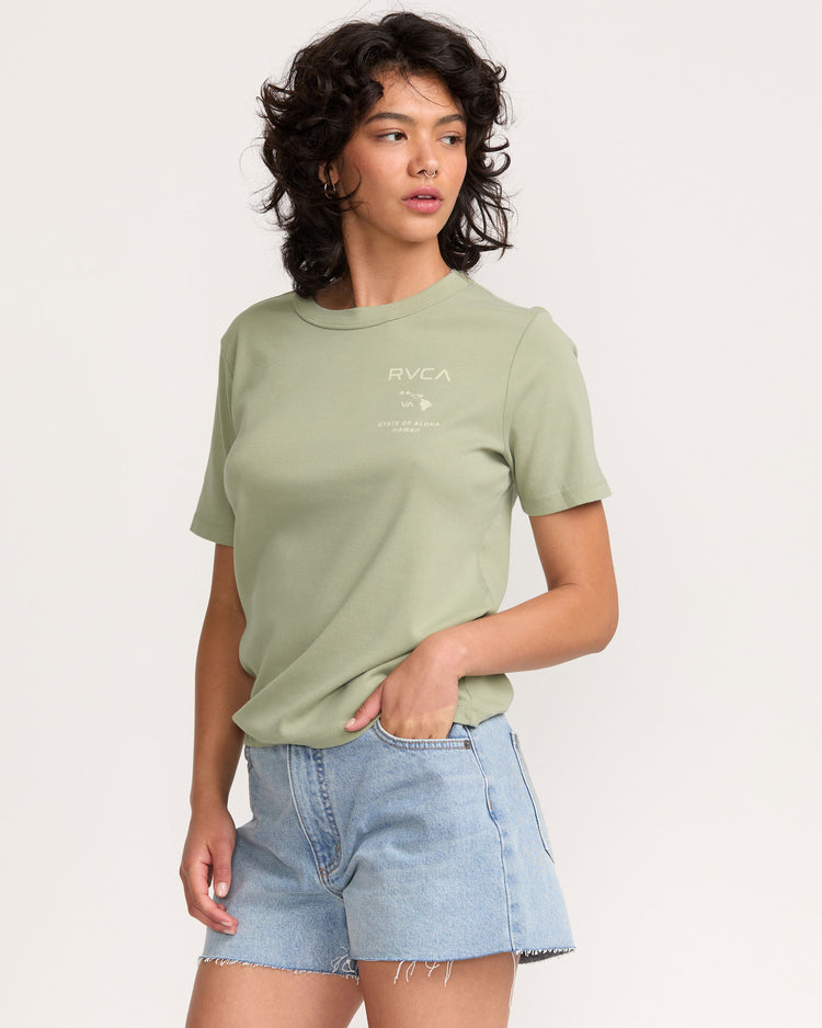 State Of Aloha Daily Tee - Green Tea