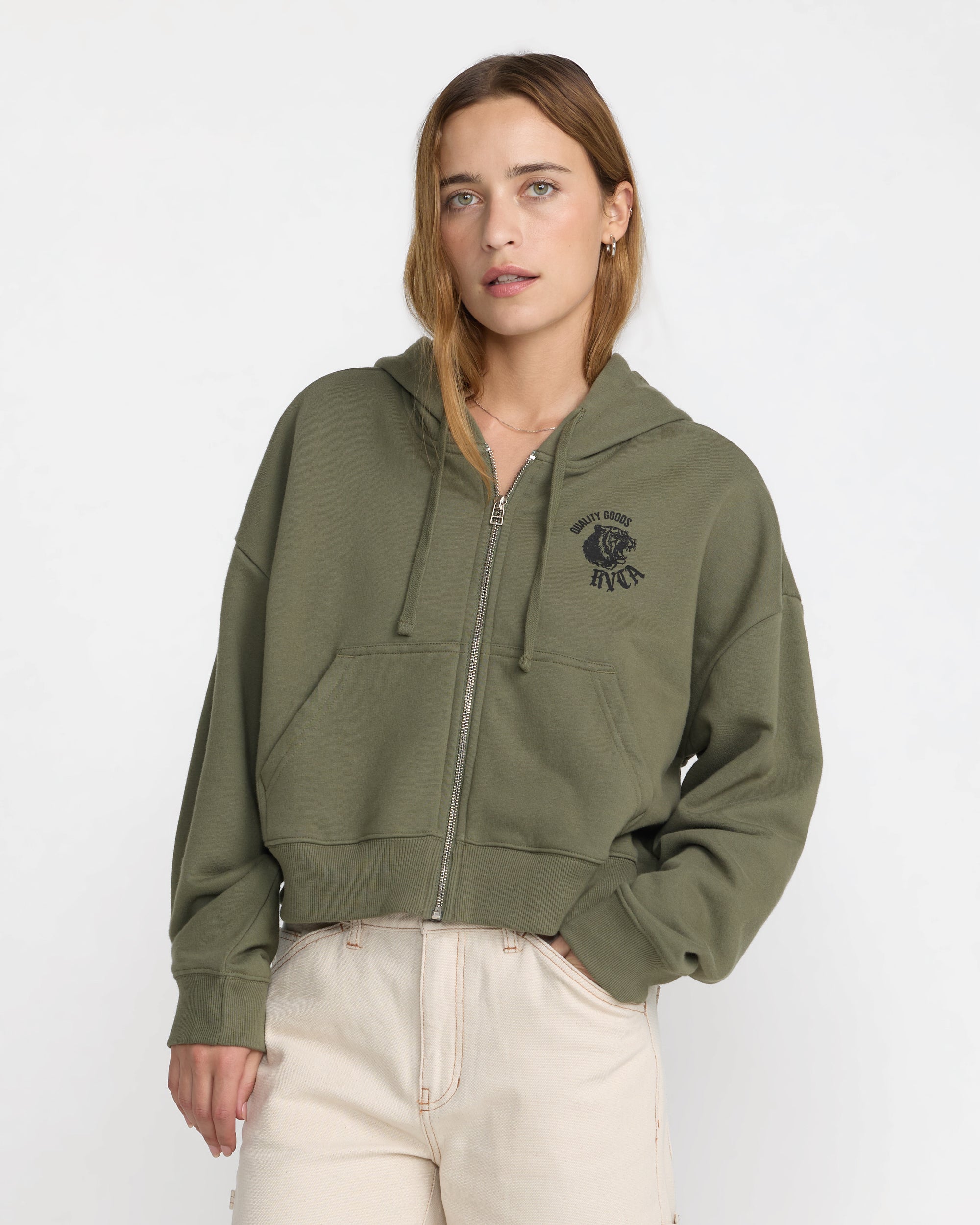 Big Cat Crop Zip Hoodie – RVCA