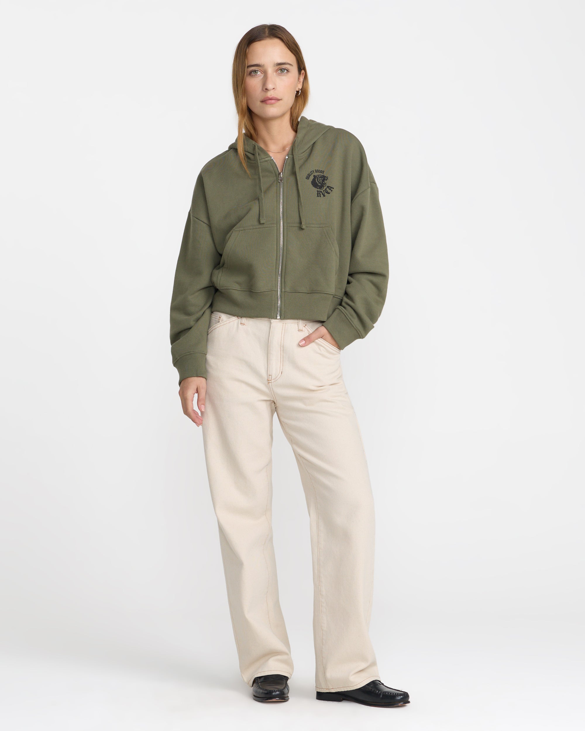 Big Cat Crop Zip Hoodie – RVCA