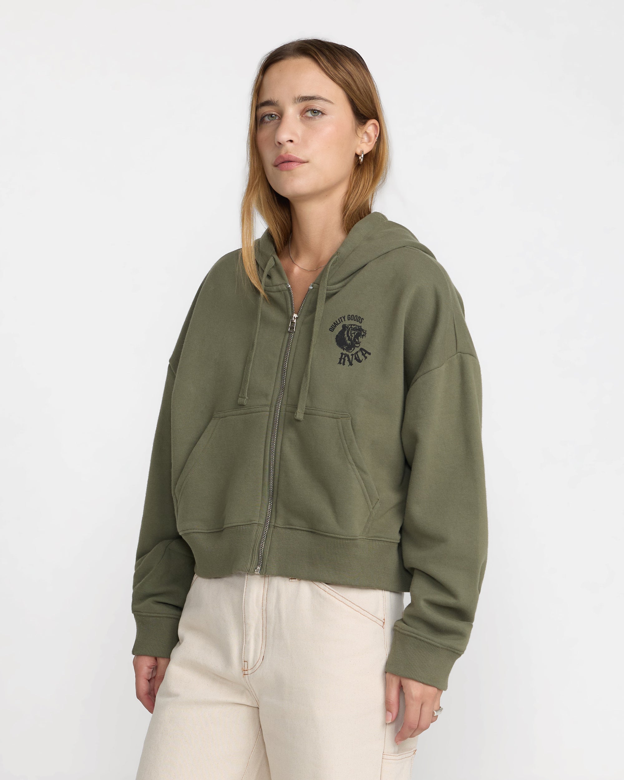 Big Cat Crop Zip Hoodie – RVCA