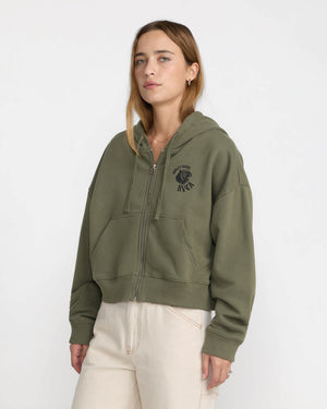 Big Cat Crop Zip Hoodie