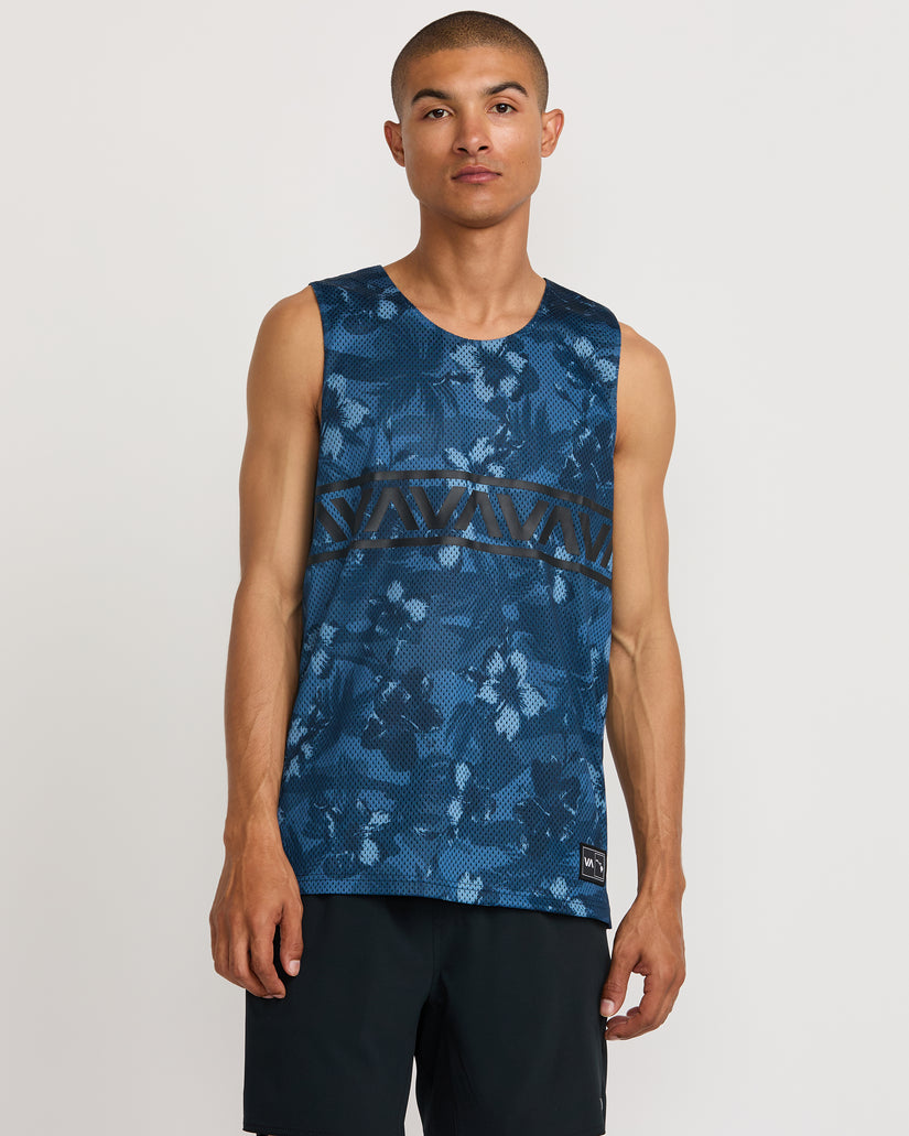 Hawaii Mesh Tank - Duck Blue