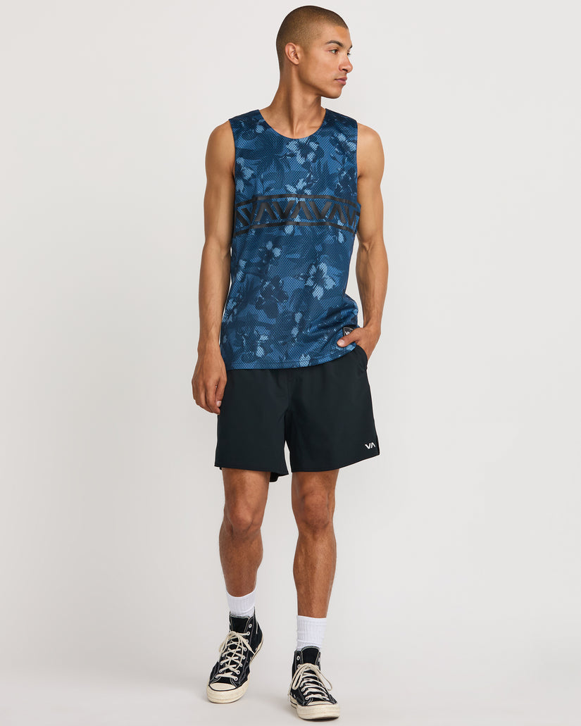 Hawaii Mesh Tank - Duck Blue