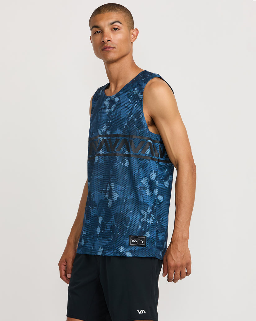 Hawaii Mesh Tank - Duck Blue