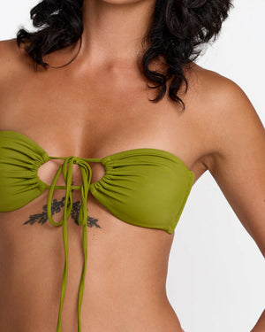 Solid Halter Bandeau Bikini Top