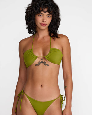 Solid Halter Bandeau Bikini Top