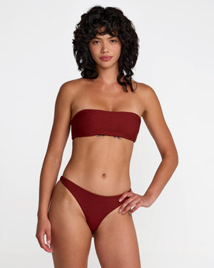 Micro Rib Tube Bandeau Bikini Top