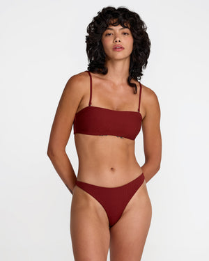 Micro Rib Tube Bandeau Bikini Top