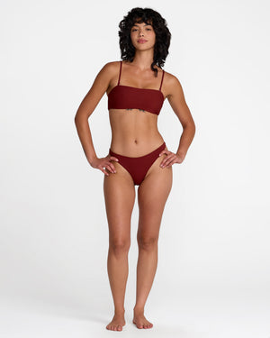 Micro Rib Tube Bandeau Bikini Top