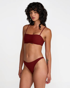 Micro Rib Tube Bandeau Bikini Top