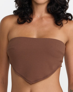 Crinkle Scarf Tie Bandeau Top