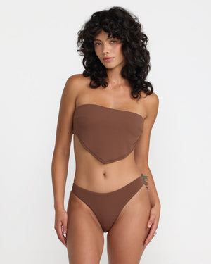 Crinkle Scarf Tie Bandeau Top