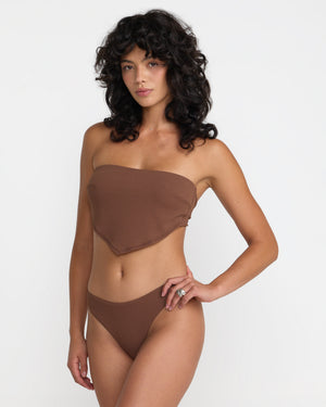 Crinkle Scarf Tie Bandeau Top