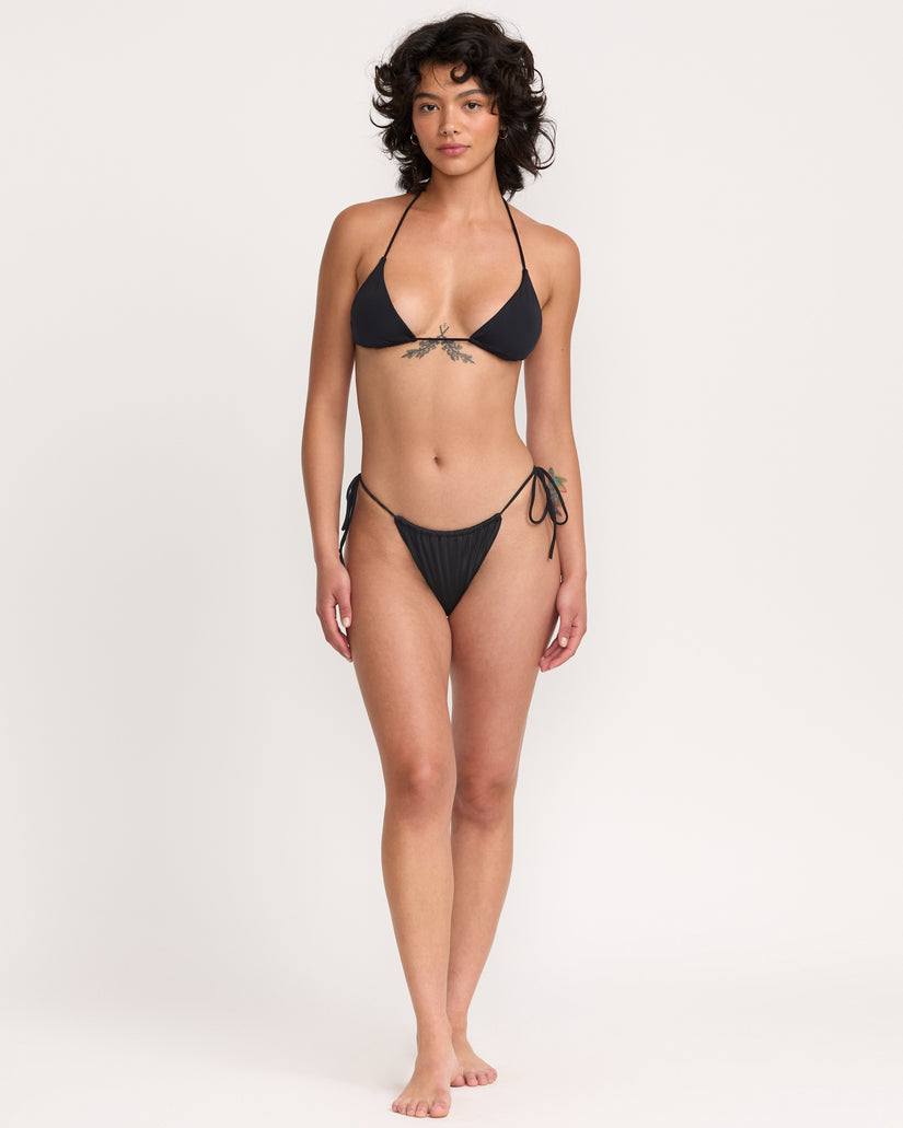 Solid Halter Triangle Bikini Top - Rvca Black