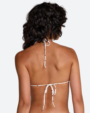 Dot Ruffle Halter Triangle Bikini Top