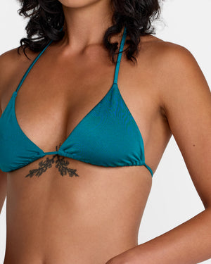 Shimmer Halter Triangle Bikini Top