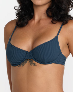 Flat Rib 90S Underwire Bikini Top